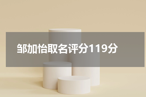 邹加怡取名评分119分