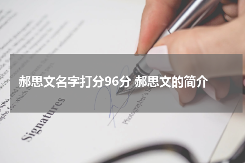 郝思文名字打分96分 郝思文的简介
