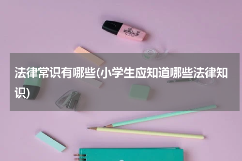 法律常识有哪些(小学生应知道哪些法律知识)